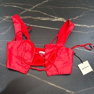 Superdown Red Strappy Bralette